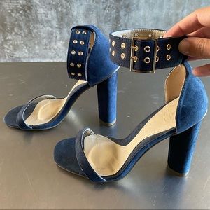 Navy Blue Sandal Heels